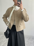 [wool100%/handmade] Kyron double wool short jacket