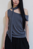 Thira stripe 2-way tee