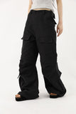 Nylon zipper open pants
