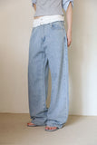 Double white layered denim
