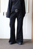 Rivet belt bootcut pants