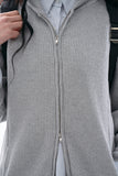 Dusk slim waffle hooded zip-up