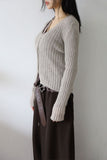 Rudder Slit Alpaca Cardigan