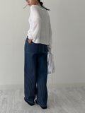 002 Stripe Wide Denim Pants