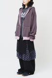 Poen Striped Pigment Zip Hoodie