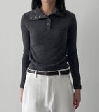 Rivet High Neck Slim Fit T-Shirt