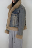 Quilted Lining) Earth Fur Denim Jacket