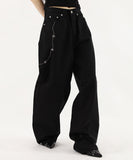 Bohemian Studded Black Pants