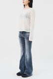 (W) Greyish Low Bootscut Denim