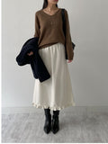 Sweri Banding Frill Long Skirt