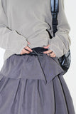 Scon unbalance wrap skirt