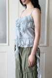 Wave ruffle chiffon sleeveless