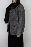 Muffler attached) Twill half coat