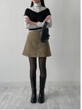 Boucle A-line mini skirt