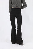 Suede slim bootcut pants
