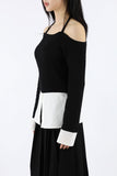 Shirt color matching halter knit