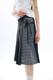 Litton side check pleated skirt