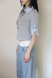 Marine Roll Up Collar T-Shirt