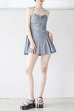 Moil Stripe Halter One Piece