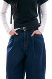 Oberon pintuck balloon denim pants