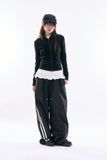 Elixir high-neck shirring zip-up