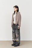 (W) Moon Pigment Waffled Zip Hoodie