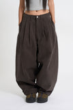 Moren three-tuck brushed wide pants