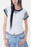 Solvi shirring zip-up blouse