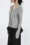 Ronnie Frill Cardigan Halter Tee