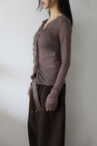 Shiny see-through frill cardigan