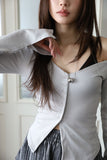 Long drop ball necklace