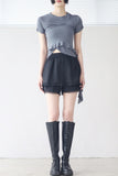 Det shirring layered t-shirt