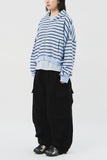 (W) Mush Striped Zip Hoodie