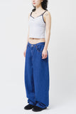 (W) Dot Shirring Sleeveless
