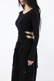 Side belt slim tee