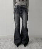 [unisex] 641 cat-washed bootcut denim pants