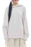 Asymmetric button raglan hoodie