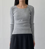 Perry Square Neck Rib T-Shirt