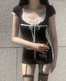 Dotoni Lace Ribbon Top