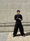 Berry Three Tuck Balloon Cotton Pants