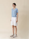 [Premium] Whole Garment Marsil Linen V Short Sleeve Knit
