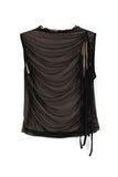 Soi mesh shirring sleeveless