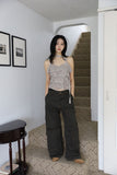 Color Stitch Cargo Cotton Pants