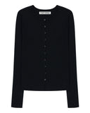 RIBBED BUTTON CARDIGAN