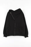 Diagonal Zipper Hood Zip-Up