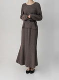 [Premium] Whole Garment Suare Knit Set-up Top