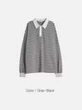 Tod pigment stripe collar sleeve