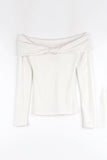 Leaf Twist Off-Shoulder Tee