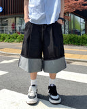 Non-Fade Maxi Roll-Up Bermuda Denim
