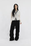 Tie Wrap Pintuck Pants